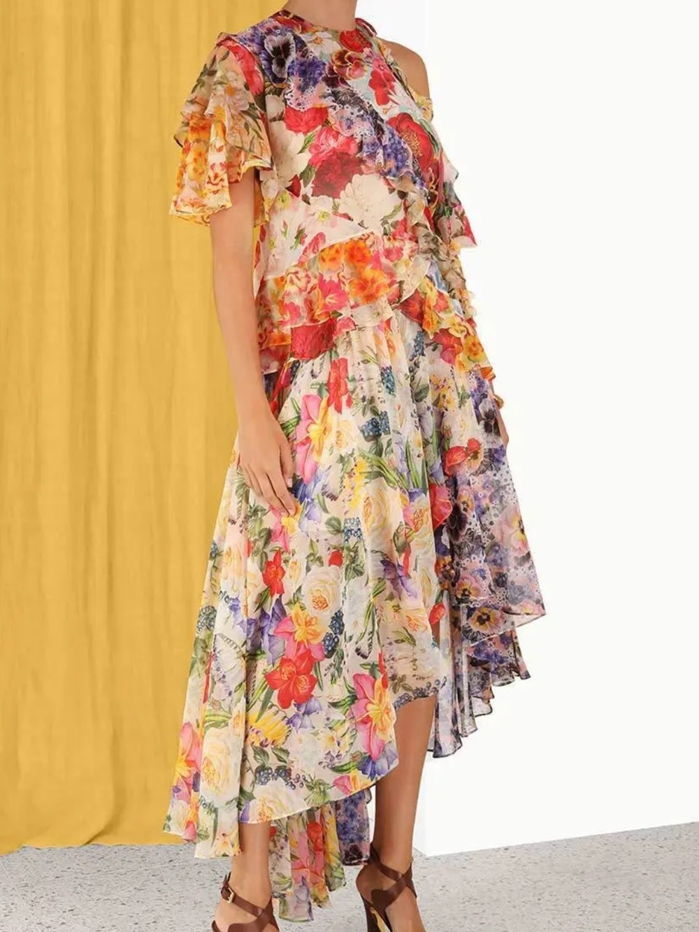 Zimmerman Wonderland Flounce Floral Tiered Dress Size 0p - Picture 4 of 12